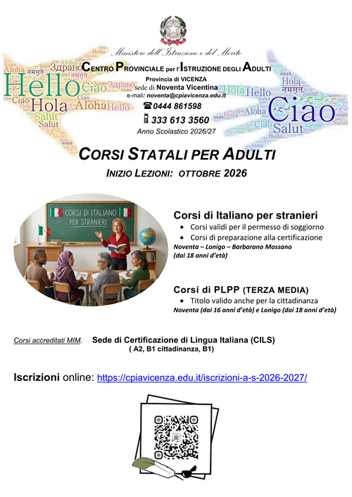 Corsi statali per adulti 2026-2027