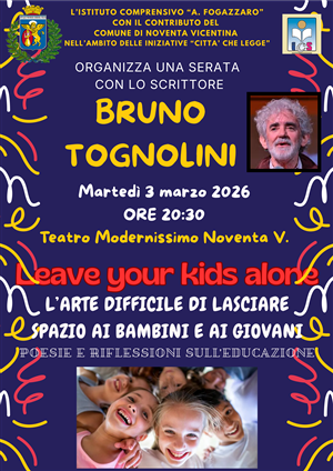 "Leave your kids alone" - Serata con l'autore Bruno Tognolini