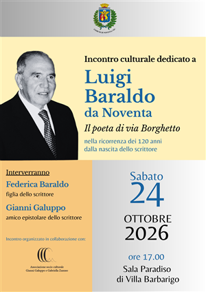 Incontro culturale dedicato a Luigi Baraldo
