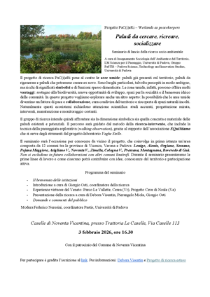 Progetto PaC(i)eRi – Wetlands as peacekeepers Paludi da cercare, ricreare, socializzare